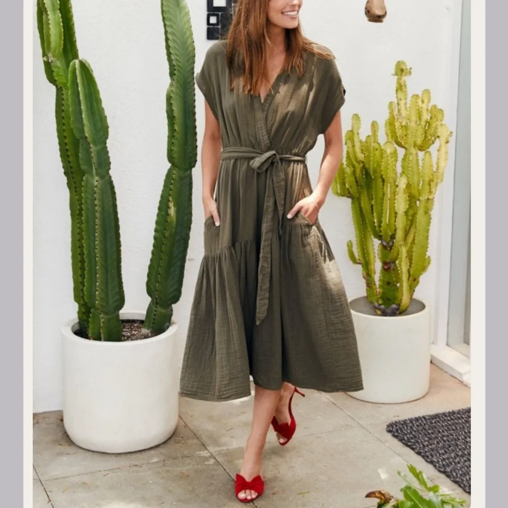 NWT XIRENA DRUE DRESS CACTUS GREEN SIZE LARGE